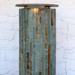 Sunnydaze Decor Sunnydaze 49"H Electric Natural Slate Tower Column Indoor/Outdoor Water Fountain With LED Light -Sunnydaze Decor GUEST 8280e386 d179 432a 9dcc 5b3e6130897f