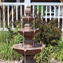 Sunnydaze Decor Sunnydaze 52"H Electric Fiberglass And Resin 4-Tier Pineapple Top Outdoor Water Fountain -Sunnydaze Decor GUEST 86f8ee9f f2f7 46b8 84f7 f7221c977f08