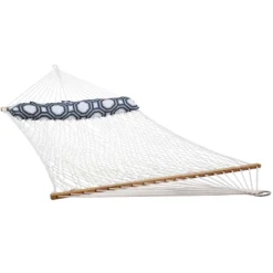 Sunnydaze Decor Sunnydaze Double Wide 2-Person Polyester Rope Hammock With Spreader Bars - 400-Pound Weight Capacity -Sunnydaze Decor GUEST 872499b8 9181 477b adf7 f3b8c88513a2
