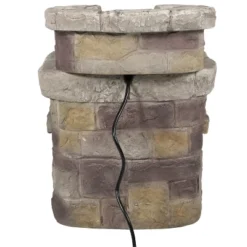 Sunnydaze Decor Sunnydaze 21"H Electric Polyresin 3-Tier Brick Steps Outdoor Water Fountain With LED Light -Sunnydaze Decor GUEST 87d3714b 0c36 4601 8617 fc9de109a5a2