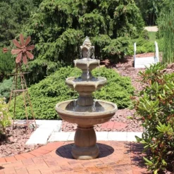 Sunnydaze Decor Sunnydaze 48"H Electric Fiberglass 3-Tier Outdoor Water Fountain -Sunnydaze Decor GUEST 8da05b4c 86f4 48c1 9bd4 267999b583a4