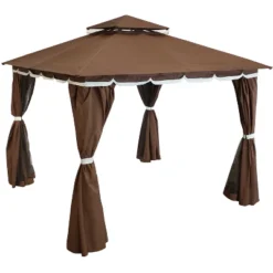 Sunnydaze Decor Sunnydaze Soft Top Rectangle Patio Gazebo With Screens And Privacy Walls For Backyard, Garden Or Deck -Sunnydaze Decor GUEST 90832ddb b4f3 461e 843f 168de11567b3