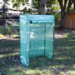 Sunnydaze Decor Sunnydaze Outdoor Deluxe Portable Large Potted Plant And Starter Tomato Plant Greenhouse With Roll-Up Door - Green