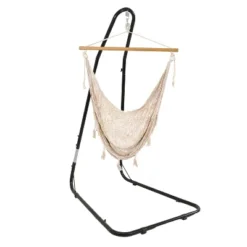 Sunnydaze Decor Sunnydaze Cotton/Nylon Outdoor Mayan Hammock Chair With Adjustable Stand - 330 Lb Weight Capacity - Natural -Sunnydaze Decor GUEST 90e5de35 7d8a 47dc 9988 d637b78f8114