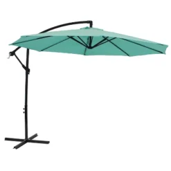 Sunnydaze Decor Sunnydaze Outdoor Steel Cantilever Offset Patio Umbrella With Air Vent, Crank, And Base - 9.25' -Sunnydaze Decor GUEST 911f66a4 e8e0 4db2 83dd f8d01ece4338