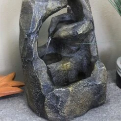 Sunnydaze Decor Sunnydaze Indoor Home Office Decorative Resin Cavernous Rock Tiers Tabletop Water Fountain Feature - 12" -Sunnydaze Decor GUEST 9131f713 f32d 43e5 83e0 20c417ab640b