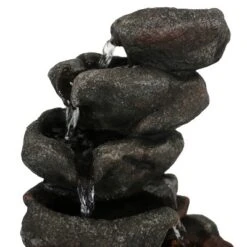 Sunnydaze Decor Sunnydaze Indoor Office Entryway Tabletop Serene Rocky Falls Water Fountain Feature With LED Light - 10" -Sunnydaze Decor GUEST 9202f396 f55b 4a9d 858b 13a3113dc297
