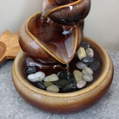 Sunnydaze Decor Sunnydaze Indoor Home Decorative Glazed Smooth Ceramic Tiered Vessels Tabletop Water Fountain - 10" - Brown -Sunnydaze Decor GUEST 944612cb 70cd 4a5d abf6 182cfbe03ef3