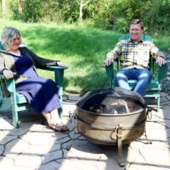 Sunnydaze Decor Sunnydaze Outdoor Camping Or Backyard Round Cauldron Fire Pit With Spark Screen, Log Poker, And Metal Wood Grate -Sunnydaze Decor GUEST 95a49132 26cd 4496 ba61 085b1972bb4b