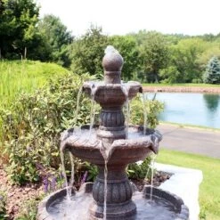Sunnydaze Decor Sunnydaze 49"H Electric Fiberglass And Resin 4-Tier Mediterranean Outdoor Water Fountain -Sunnydaze Decor GUEST 95c25e69 4f6f 45e5 afe2 b02b2d81edcc