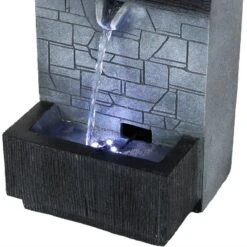 Sunnydaze Decor Sunnydaze Indoor Home Office Polyresin Modern Tiered Brick Wall Tabletop Water Fountain With LED Light - 13" -Sunnydaze Decor GUEST 9638e23c 6912 4554 84d9 387bde44b99b