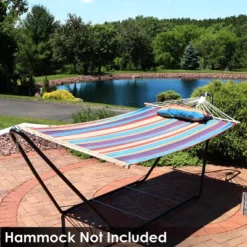 Sunnydaze Decor Sunnydaze Portable Heavy-Duty Steel Hammock Stand Only For Camping And Spreader Bar Styles - 330 Lb Capacity/10' Stand - Black -Sunnydaze Decor GUEST 9654d742 9513 49a5 a7bf b9edf8faa731