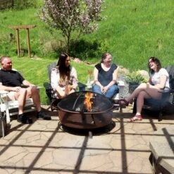 Sunnydaze Decor Sunnydaze Outdoor Camping Or Backyard Steel Round Cosmic Fire Pit With Spark Screen And Log Poker - 41.5" - Black -Sunnydaze Decor GUEST 97446452 4878 4975 a14e b27dfbbced74