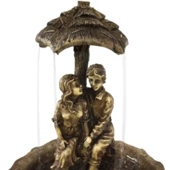 Sunnydaze Decor Sunnydaze Outdoor Solar Powered Polyresin Lovers Umbrella Water Fountain With Battery Backup And LED Lights - 43" -Sunnydaze Decor GUEST 97eb5c8e 85ec 4b9b bc9e 5306bdce8646