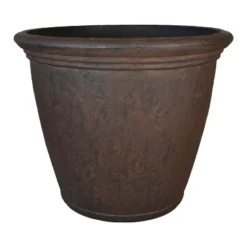 Sunnydaze Decor Sunnydaze Indoor/Outdoor Patio, Garden, Or Porch Weather-Resistant Double-Walled Anjelica Flower Pot Planter - 16" - Rust Finish -Sunnydaze Decor GUEST 9b7429f1 4102 4dcd 86ef 94b178cd791f
