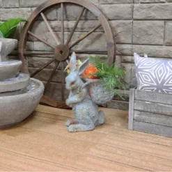 Sunnydaze Decor Sunnydaze 17" Roman The Carrot Collector Rabbit Indoor/Outdoor Statue Figurine - Patio, Lawn And Garden Decoration -Sunnydaze Decor GUEST 9bcb4d76 8f16 4598 bf7e 22a9f56305d8