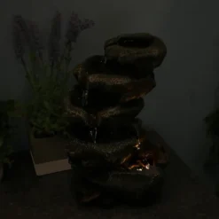 Sunnydaze Decor Sunnydaze Indoor Office Entryway Tabletop Serene Rocky Falls Water Fountain Feature With LED Light - 10" -Sunnydaze Decor GUEST 9bd68222 5007 477a 8d07 d817b29601aa