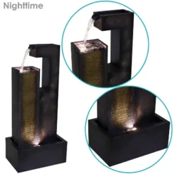 Sunnydaze Decor Sunnydaze 32"H Electric Metal Cascading Tower Outdoor Water Fountain With LED Lights -Sunnydaze Decor GUEST 9df8b4c3 4336 46b3 bbc4 78e361fa45ad