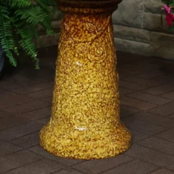 Sunnydaze Decor Sunnydaze 43"H Electric Ceramic 3-Tier Floral Motif Outdoor Water Fountain With LED Lights -Sunnydaze Decor GUEST 9fb2075a fb1e 44cf 94cf cd7ca6b9b878