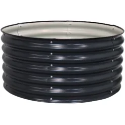 Sunnydaze Decor Sunnydaze Small, Circular Raised Garden Bed - Galvalume Steel Planter Box With Rubber Edge Trim - 17.25" H -Sunnydaze Decor GUEST a227ea1a 492b 4131 a707 3cf332c77610