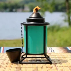 Sunnydaze Decor Sunnydaze Outdoor Metal Patio Deck Poolside Lawn Tabletop Torch Set - Green, Blue, Orange, And Brown -Sunnydaze Decor GUEST a30267c5 78d7 4518 a5ef 30a89fbf18f4