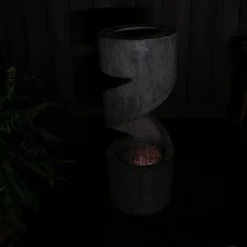 Sunnydaze Decor Sunnydaze 31"H Electric Polyresin Showering Spiral Column Outdoor Water Fountain With LED Light -Sunnydaze Decor GUEST a6357f5f 1c88 4bbf b624 c4e62402190a