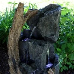 Sunnydaze Decor Sunnydaze 35"H Electric Polyresin Cascading Mountainside Outdoor Water Fountain With LED Lights -Sunnydaze Decor GUEST a68ad1bc 696a 49f0 94dd 08237ad5805a