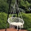 Sunnydaze Decor Sunnydaze Indoor/Outdoor Cotton Rope Hammock Chair Bohemian Macrame Hanging Netted Swing With Mounting Hardware, Seat Cushion, And Tassels
