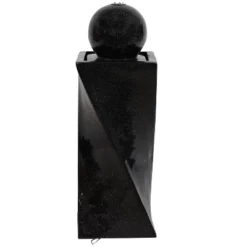 Sunnydaze Decor Sunnydaze Outdoor Polyresin Solar Powered Black Ball Water Fountain Feature With LED Light - 30" - Black -Sunnydaze Decor GUEST a88b2f39 e95c 44d1 b3f1 2674c5635e5e