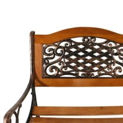 Sunnydaze Decor Sunnydaze 2-Person Ivy Crossweave Design Cast Iron And Wood Frame Outdoor Garden Bench -Sunnydaze Decor GUEST aa1a21eb 8c9f 40b1 a936 f3ff70f3360e