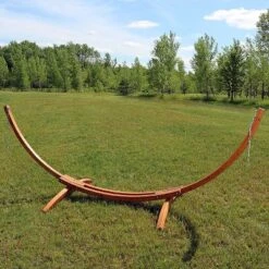 Sunnydaze Decor 21 Sunnydaze Decor Sunnydaze Heavy-Duty Two-Person Curved Larch Wood Hammock Stand Only