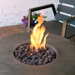 Sunnydaze Decor Sunnydaze Rope And Barrel Design Propane Gas Patio Fire Pit Table Kit With Lava Rocks - 29" Diameter -Sunnydaze Decor GUEST b00098d4 81c8 473b 8d6d 262411e865a4