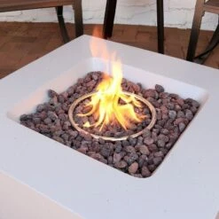 Sunnydaze Decor Sunnydaze Contempo Outdoor Propane Gas Fire Pit Bowl With Weather-Resistant Durable Cover And Lava Rocks - 34" Square -Sunnydaze Decor GUEST b18483b7 48cd 454f bdc8 ed327fa4849a