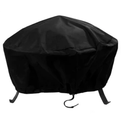 Sunnydaze Decor Sunnydaze Outdoor Heavy-Duty Weather-Resistant Vinyl PVC Round Fire Pit Cover With Drawstring Closure - Black -Sunnydaze Decor GUEST b1b7c333 87f6 4d4a 8c3e 83a2200dd8f1