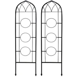 Sunnydaze Decor Sunnydaze 2-Piece Arched Climbing Plants Wall Trellis With Flower Pot Supports -Sunnydaze Decor GUEST b3af8a05 162e 498b 90a4 c44d862f7df5