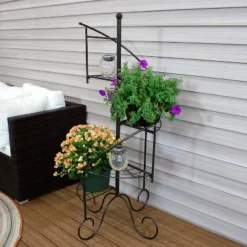 Sunnydaze Decor Sunnydaze Indoor/Outdoor Iron Metal 4-Tiered Potted Flower Plant Stand With Spiral Staircase Design - 56" - Black - 2pk -Sunnydaze Decor GUEST b55cd850 47af 4330 b33b 4f938a2f53a4
