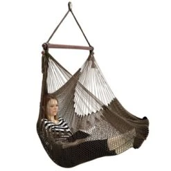 Sunnydaze Decor Sunnydaze Caribbean Style Extra Large Hanging Rope Hammock Chair Swing For Backyard And Patio -Sunnydaze Decor GUEST b722a697 8751 4b39 b178 33f1584a299a