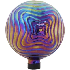 Sunnydaze Decor Sunnydaze Rippled Texture Indoor/Outdoor Gazing Globe Glass Garden Ball - 10" Diameter -Sunnydaze Decor GUEST b943405f 7384 4e2e b3cf 179d7a451142
