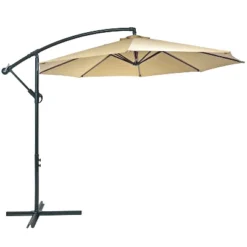 Sunnydaze Decor Sunnydaze Outdoor Steel Offset Cantilever Pool Patio Umbrella With Crank And Cross Base - 10' -Sunnydaze Decor GUEST be5bad89 8429 446c a742 78f99eab9b54
