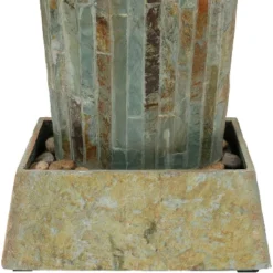 Sunnydaze Decor Sunnydaze 49"H Electric Natural Slate Tower Column Indoor/Outdoor Water Fountain With LED Light -Sunnydaze Decor GUEST c1787d3f b664 45aa 81f0 b36687c093a1