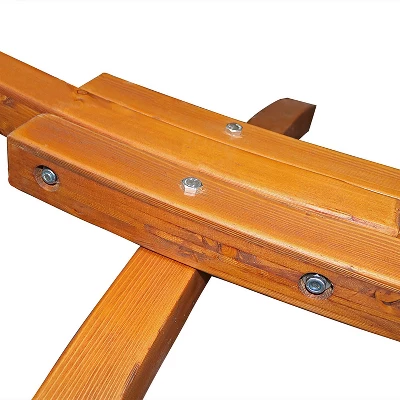 Sunnydaze Decor Sunnydaze Heavy-Duty Two-Person Curved Larch Wood Hammock Stand Only 3 Sunnydaze Decor Sunnydaze Heavy-Duty Two-Person Curved Larch Wood Hammock Stand Only - Image 3
