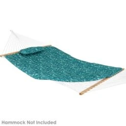 Sunnydaze Decor Sunnydaze Outdoor Weather-Resistant Polyester Quilted Hammock Cushion Pad And Hammock Pillow With Ties - Cool Blue Tropics -Sunnydaze Decor GUEST c775a09f 6587 4956 9117 19dbf2d3643d
