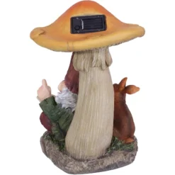 Sunnydaze Decor Sunnydaze Bernard The Bookworm Resin Indoor/Outdoor Garden Gnome With Mushroom And Solar Light - 16" H -Sunnydaze Decor GUEST c7b785ad c0e9 4a4f 98e0 8ced5d61e345