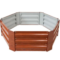 Sunnydaze Decor Sunnydaze Corrugated Galvanized Steel Hexagon Raised Garden Bed Kit For Vegetables, Plants, And Flowers - 40" W X 12" H -Sunnydaze Decor GUEST c8b34259 7d35 4a29 a81e 4d092d9e4118