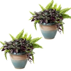 Sunnydaze Decor Sunnydaze Indoor/Outdoor Purlieu Decorative Glazed Ceramic Planters For Greenery Or Flowers - 12" -Sunnydaze Decor GUEST ca3a5521 814c 481e 8b1e 6860996358f1