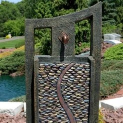 Sunnydaze Decor Sunnydaze 39"H Electric Polyresin And Fiberglass Modern Road Column Outdoor Water Fountain With LED Lights -Sunnydaze Decor GUEST cad6db41 4a32 4908 9aab 4c0ded66a46c