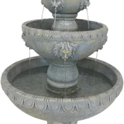 Sunnydaze Decor Sunnydaze 53"H Electric Fiberglass And Resin 4-Tier Lion Head Design Outdoor Water Fountain -Sunnydaze Decor GUEST cc9369e7 2fb4 4377 b06a bad99287c34c
