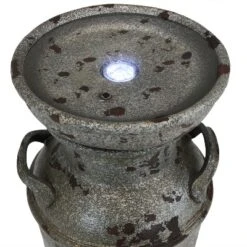 Sunnydaze Decor Sunnydaze 20"H Electric Polystone Farmhouse Vintage Milk Can Birdbath Outdoor Water Fountain With LED Lights -Sunnydaze Decor GUEST cd9a9162 8e09 48f3 b401 1df91b056892