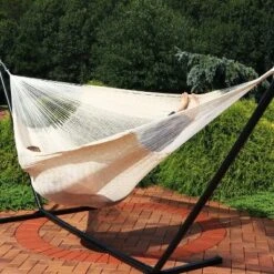 Sunnydaze Decor Sunnydaze Mayan Family Hammock Hand-Woven XXL Thick Cord With Stand - 400 Lb Weight Capacity/15' Stand -Sunnydaze Decor GUEST cdffa01b 6015 4215 8676 9584f20cfb5a