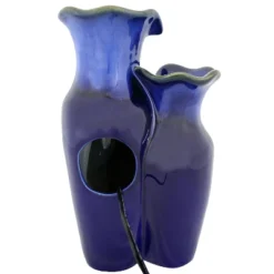 Sunnydaze Decor Sunnydaze Indoor Decorative Smooth Ceramic Glazed Pitchers Desktop Tabletop Water Fountain - 11" - Blue -Sunnydaze Decor GUEST ce85b829 0674 45a8 adc4 0f2cf8a045d1